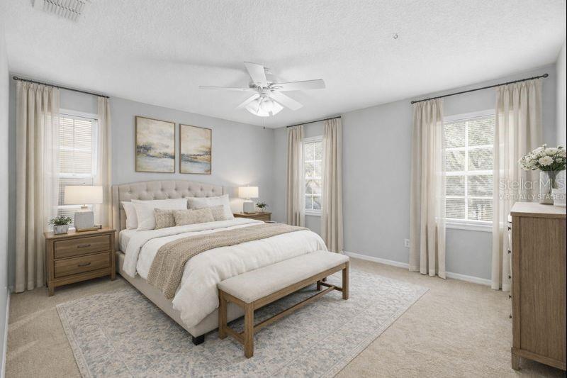 Virtually Staged Master Bedroom