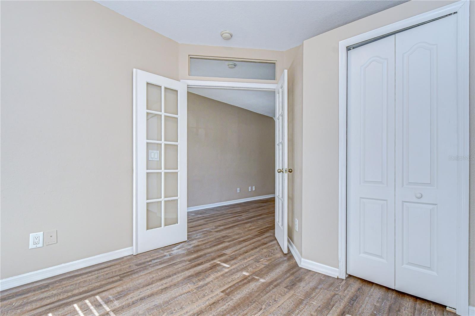 Office with closet and French Doors!