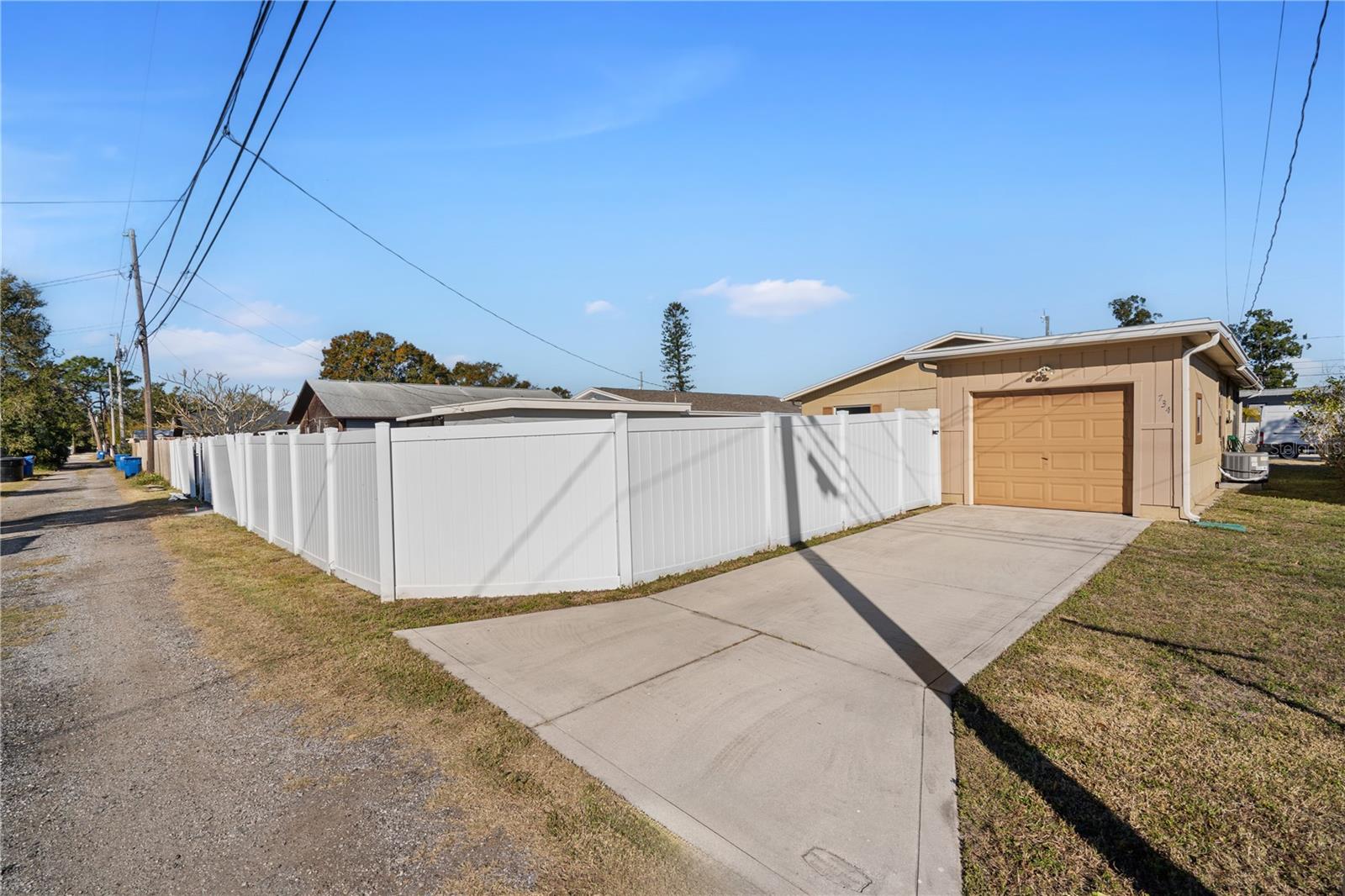 Back alley and garage view