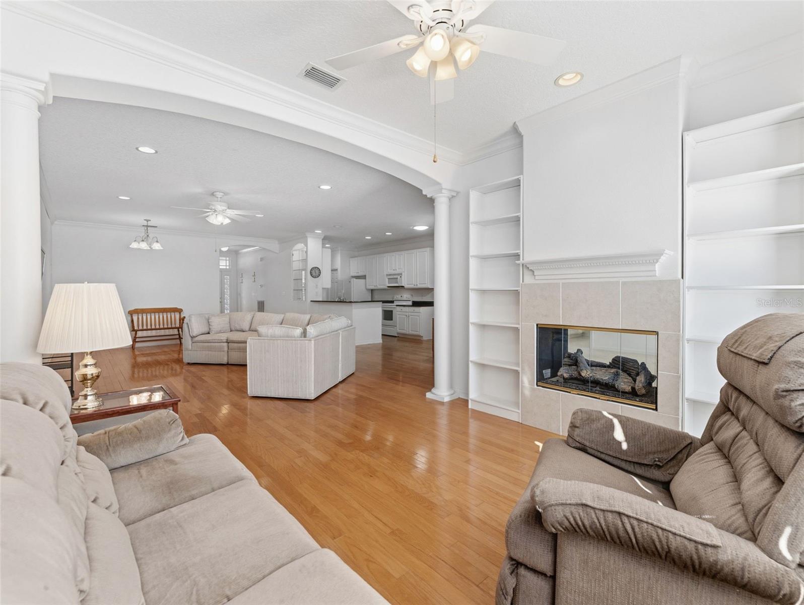 Cuddle up with a good book and turn on the fireplace even in Florida; 2-sided fireplace shared with primary bedroom