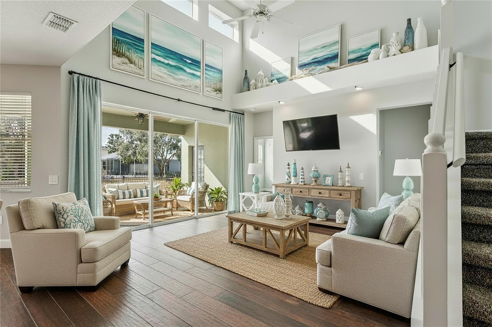 Family Room virtually staged