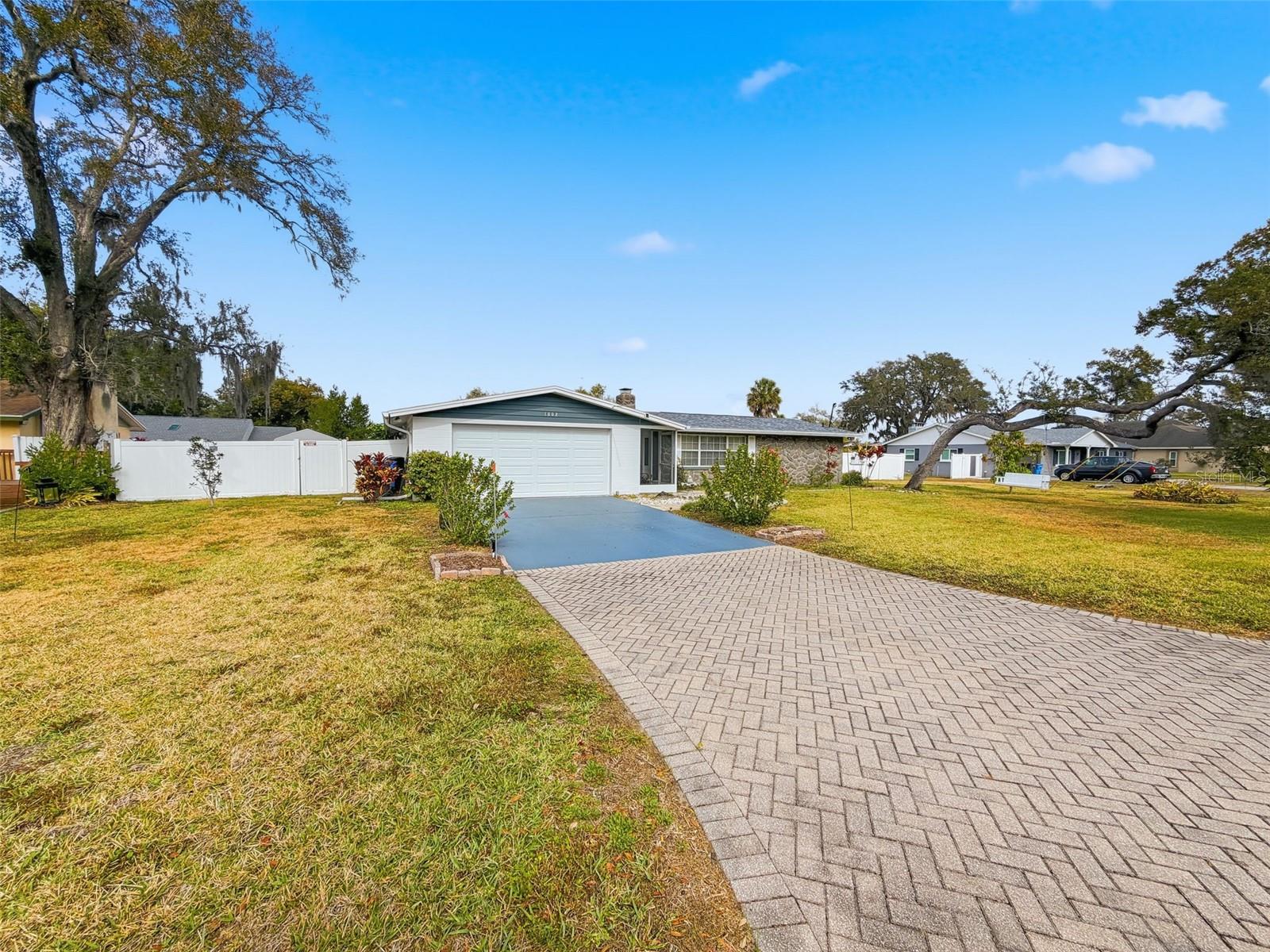 Long driveway for ample parking
