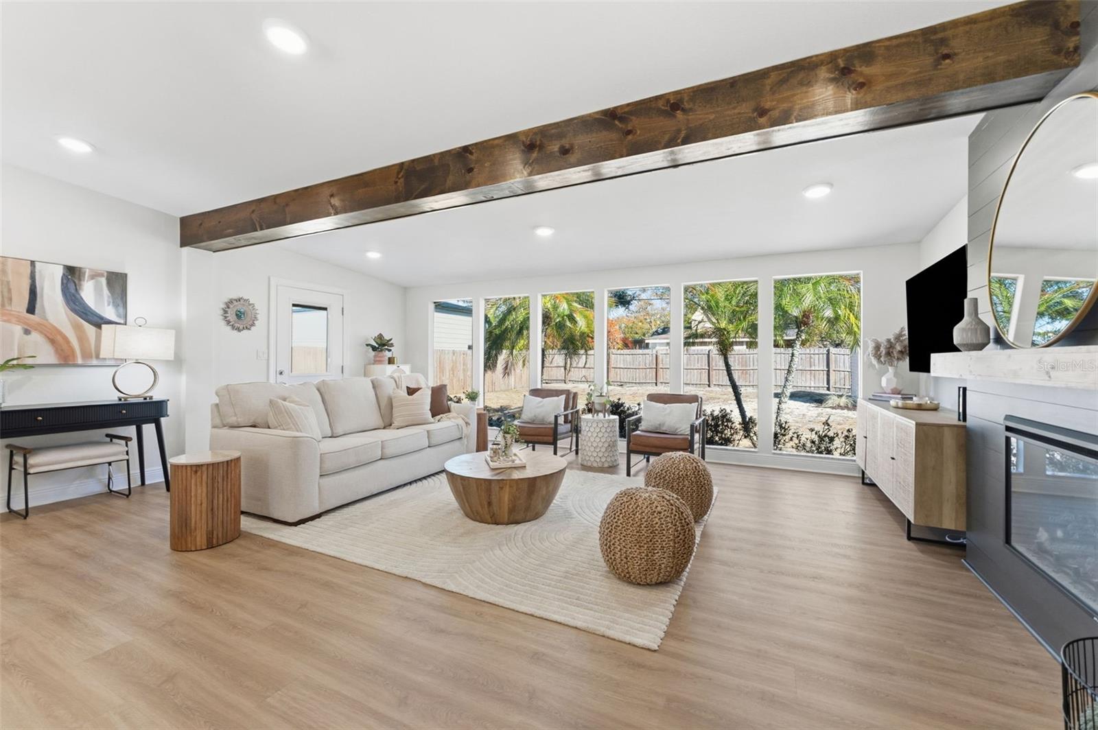 Illumination from the picture windows allow even overcast days to feel cheerful!