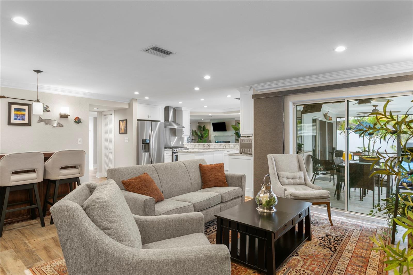 Kitchen Flows to Family Room