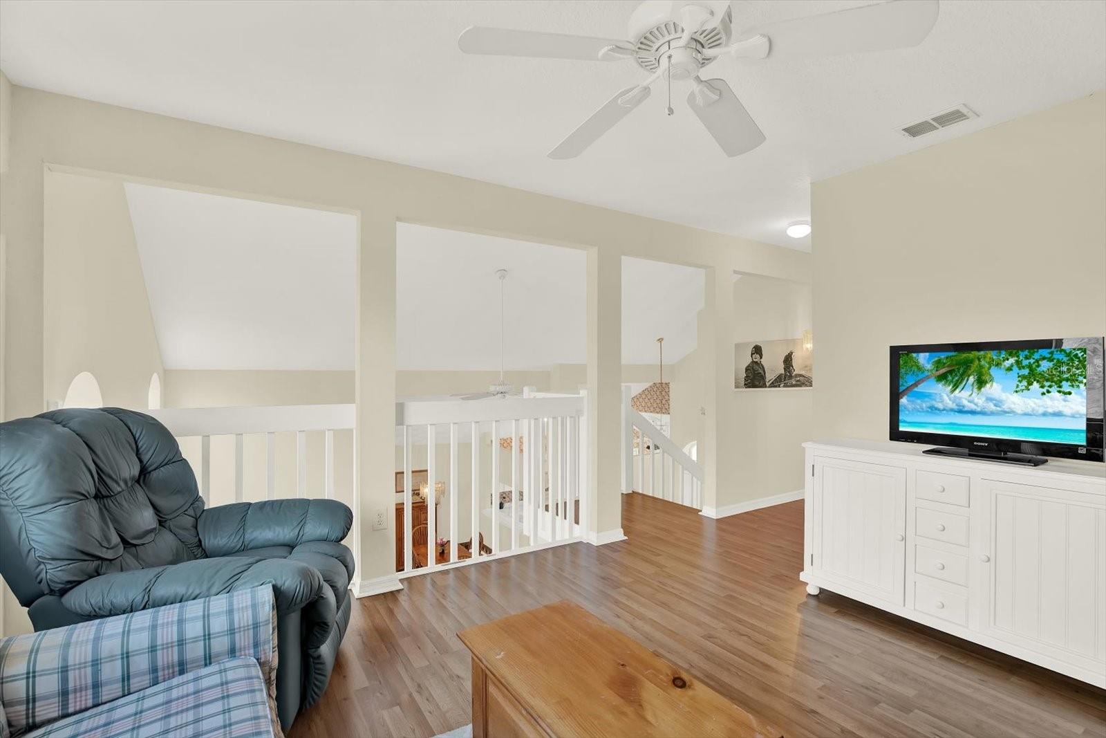Loft with wood floors