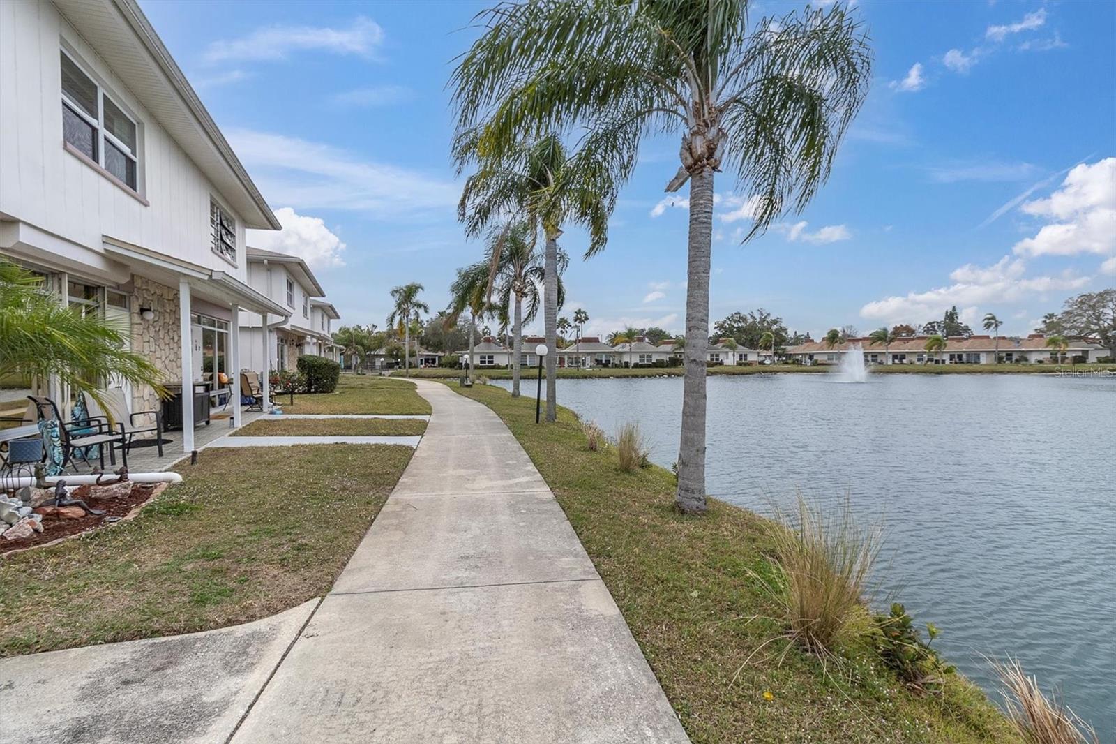 Walking path around lagoon