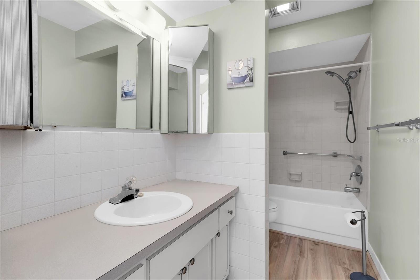 Bath with tub/shower combo