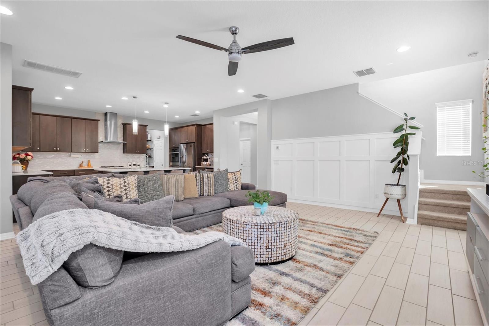 Living room open to Kitchen