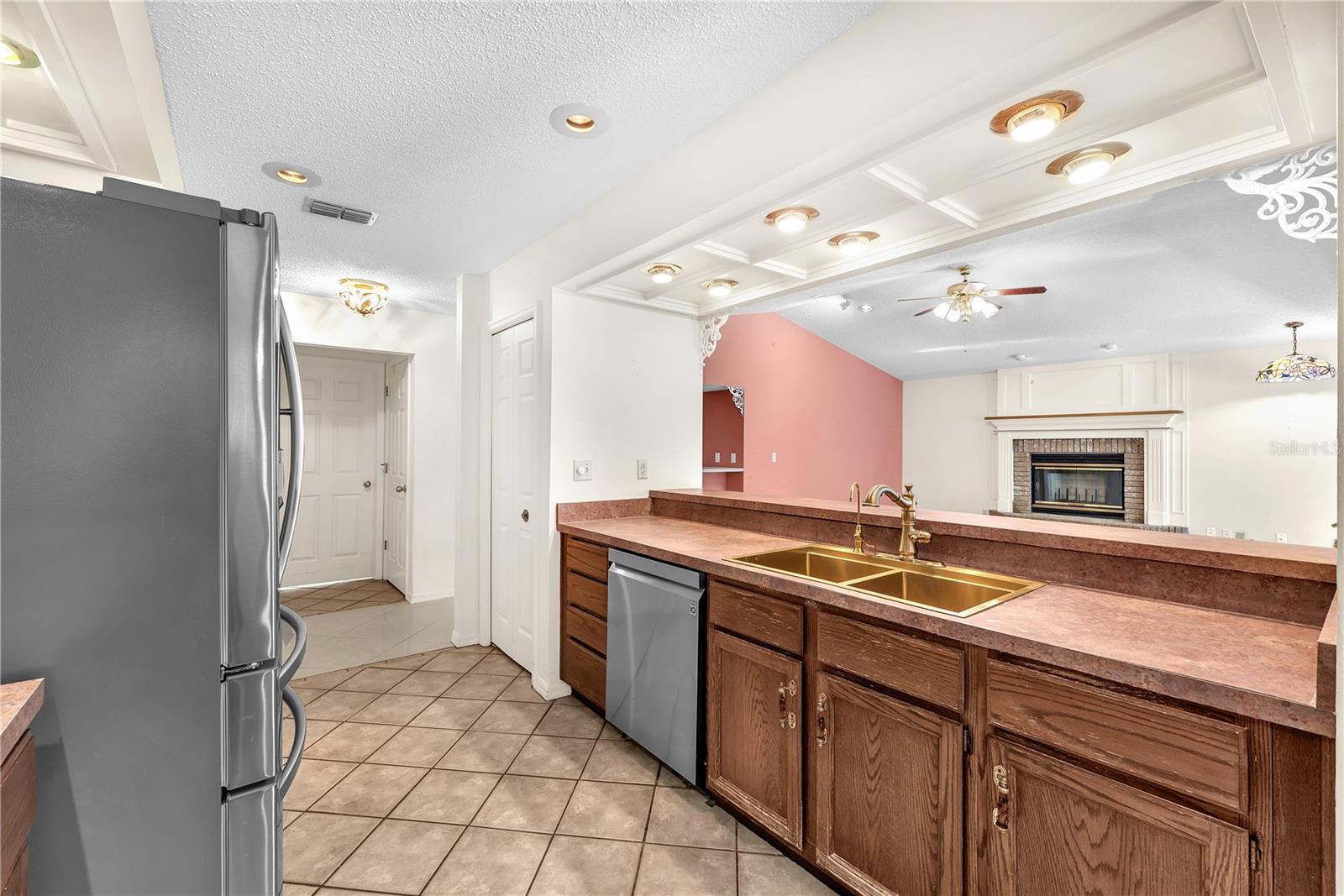 There is a seamless connection to the family room and two closet pantries to store all of your kitchen essentials.