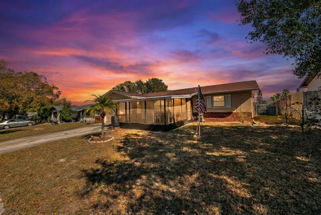 Front Exterior, Covered Front Porch and screened, 3 Bedrooms and 1 Bathroom, Fenced in backyard.....No Hoa!