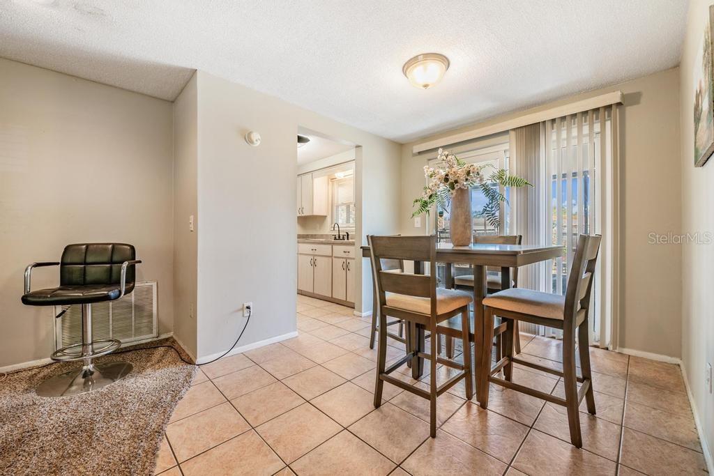 Dinette area overlooking the back yard.