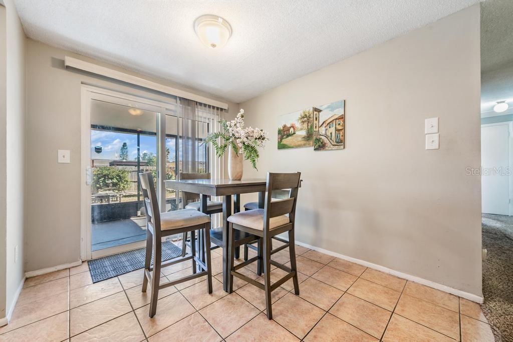 Dinette area overlooking the back yard.