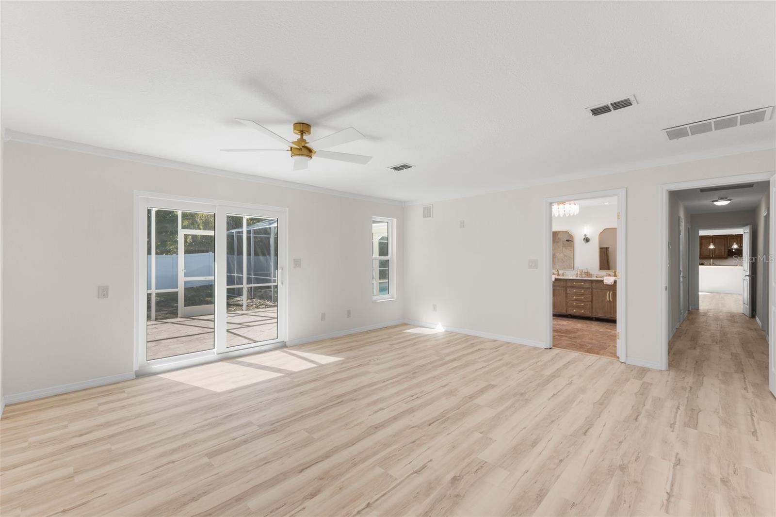 spacious primary bedroom