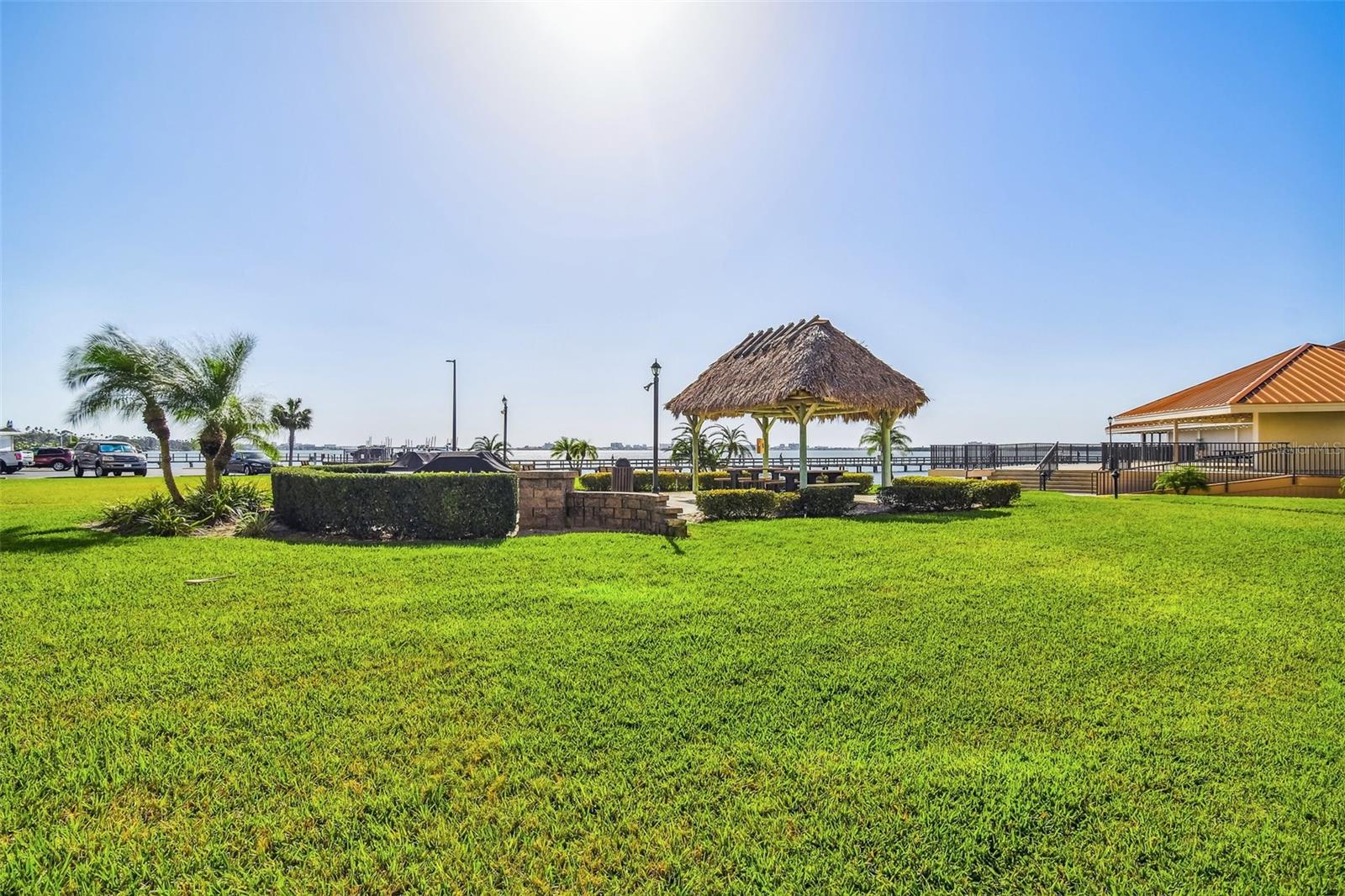 The community tiki hut with bbq