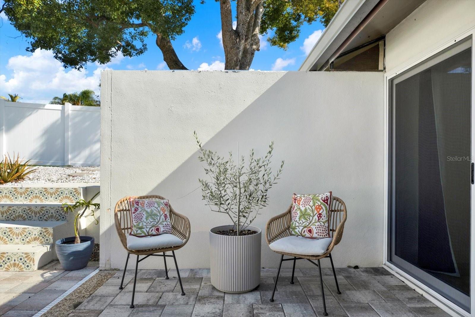 Patio outside primary suite