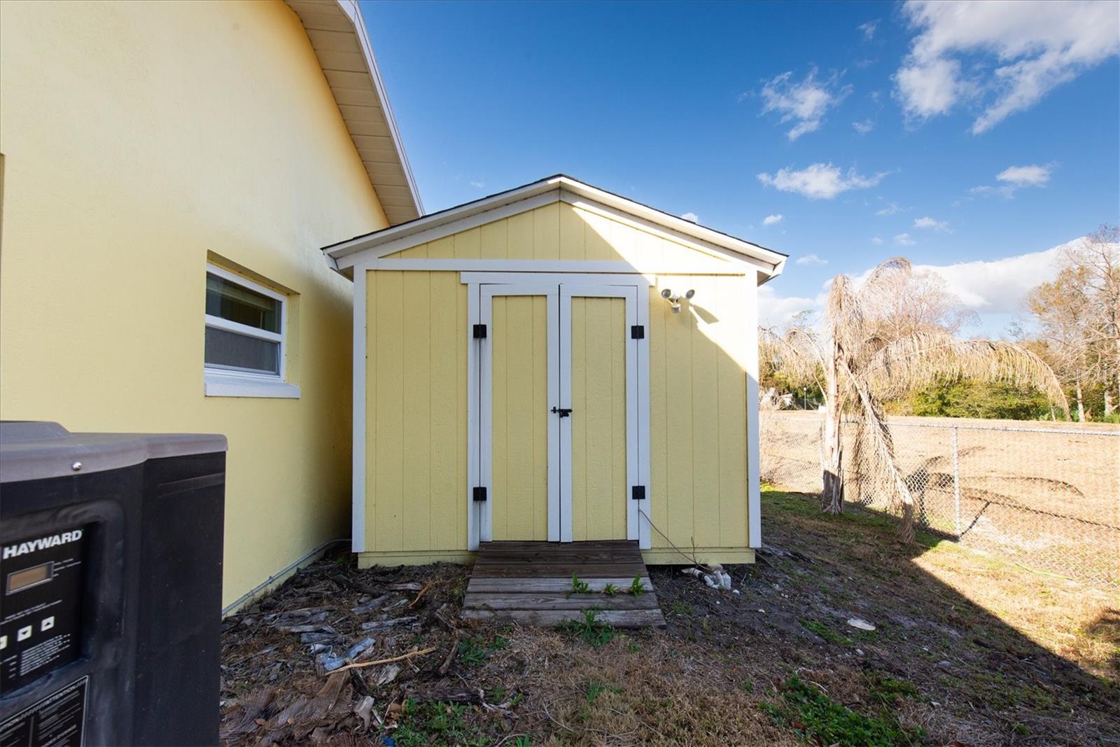Shed beside eastern wall