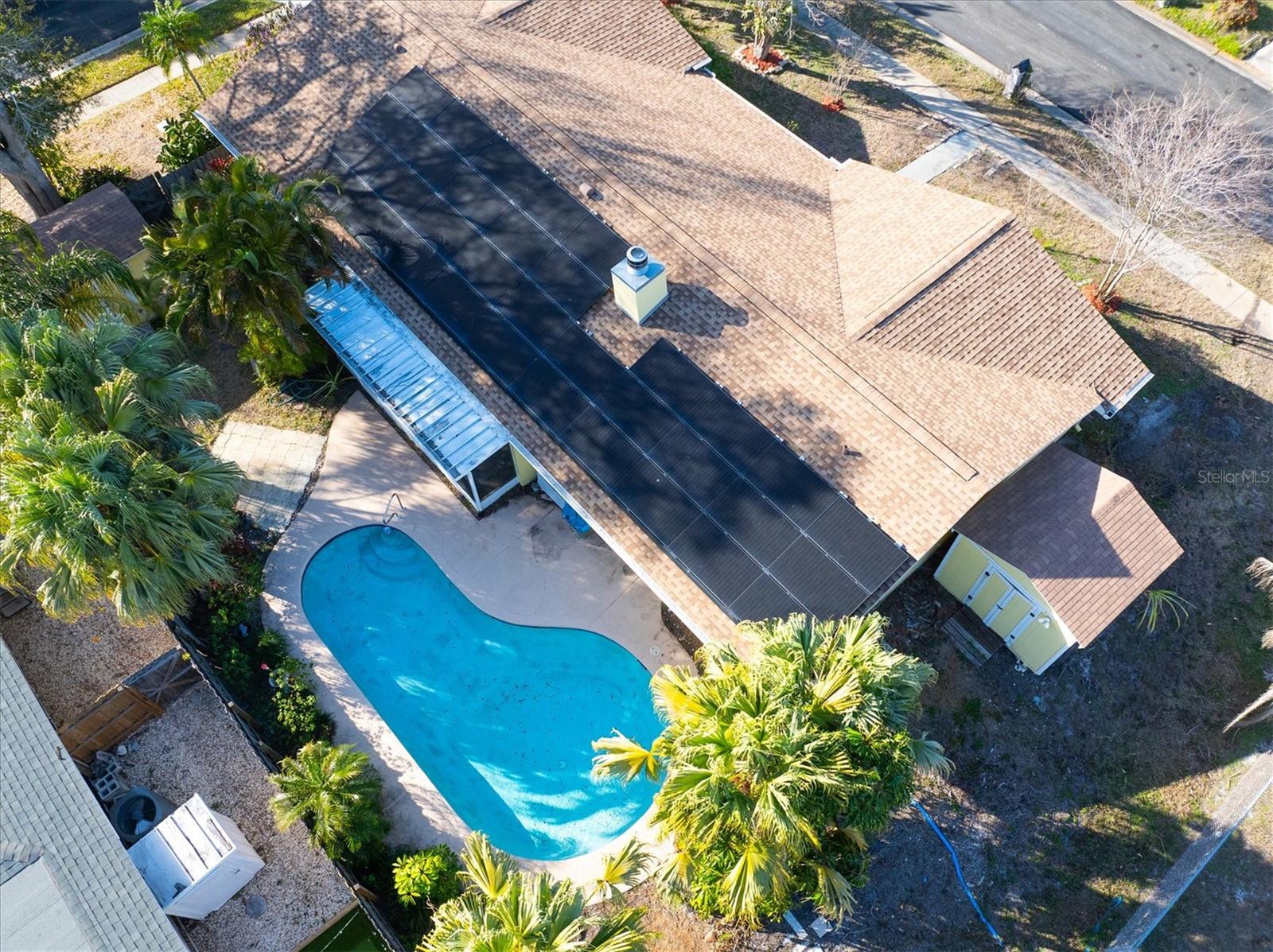 Aerial View with Solar Panels