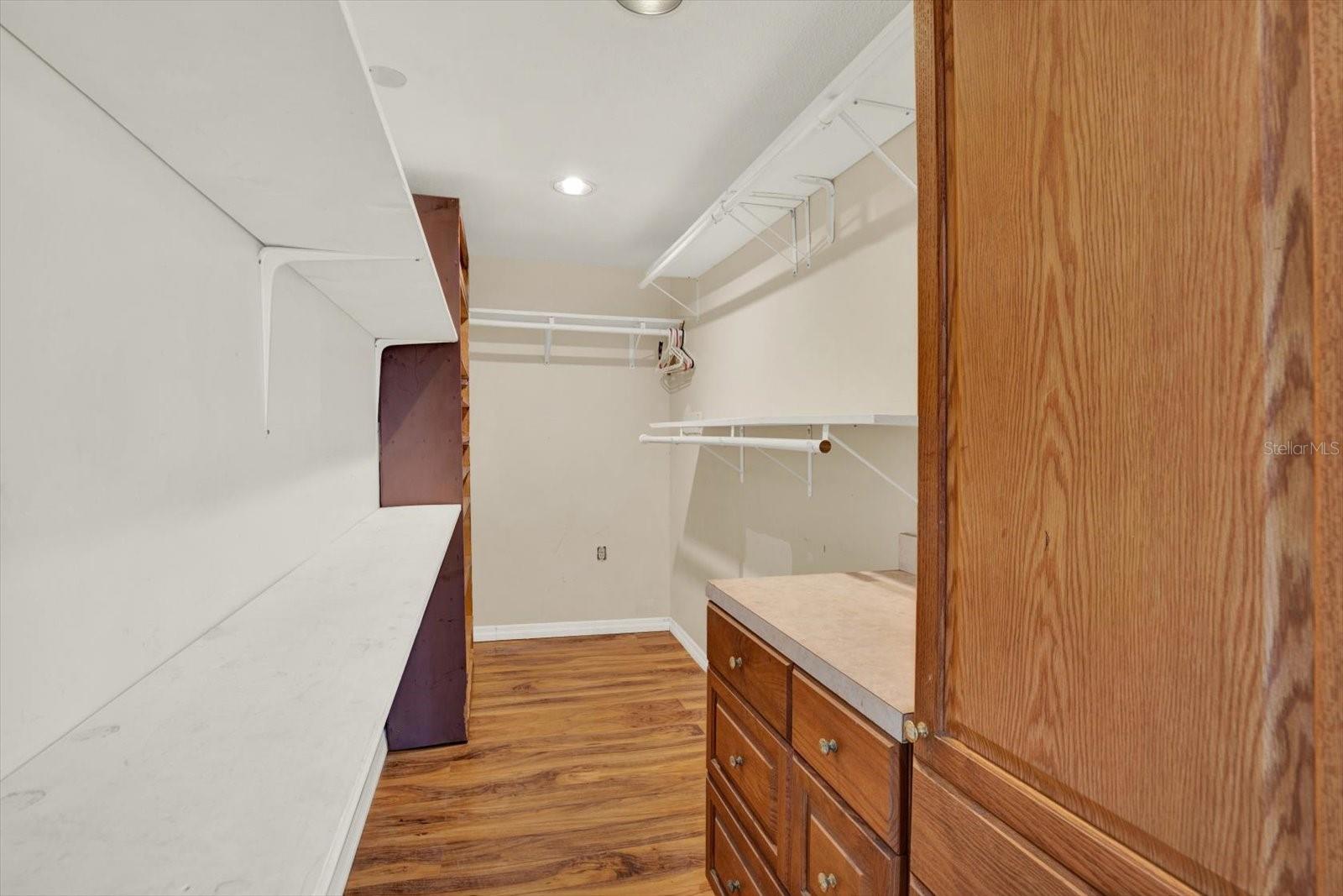 Large walk in closet in the primary bedroom suite.
