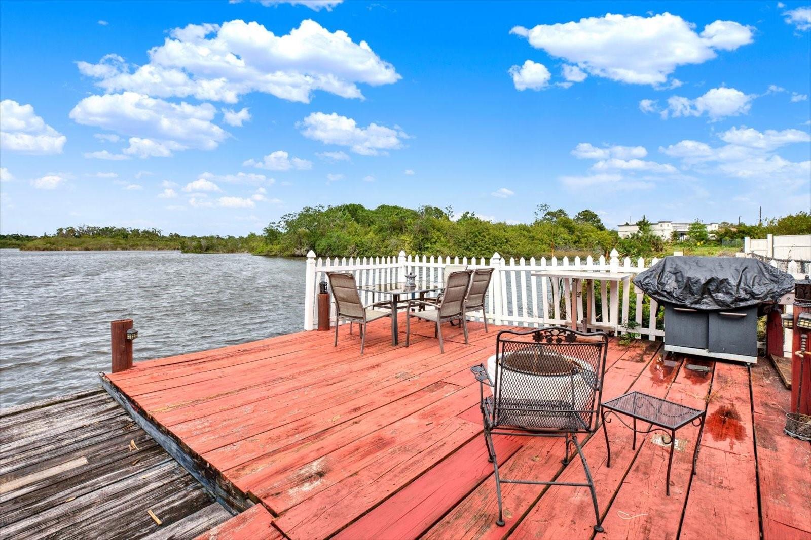View of lake from private sun deck