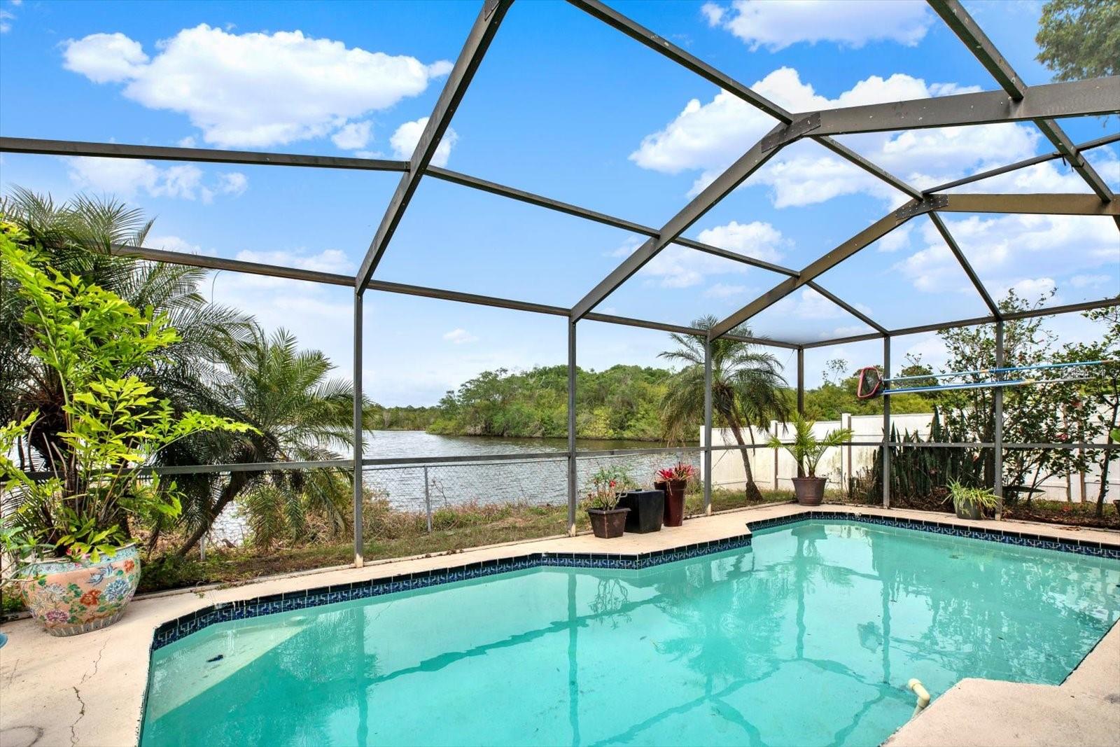 Private pool with a view of Lake Nash