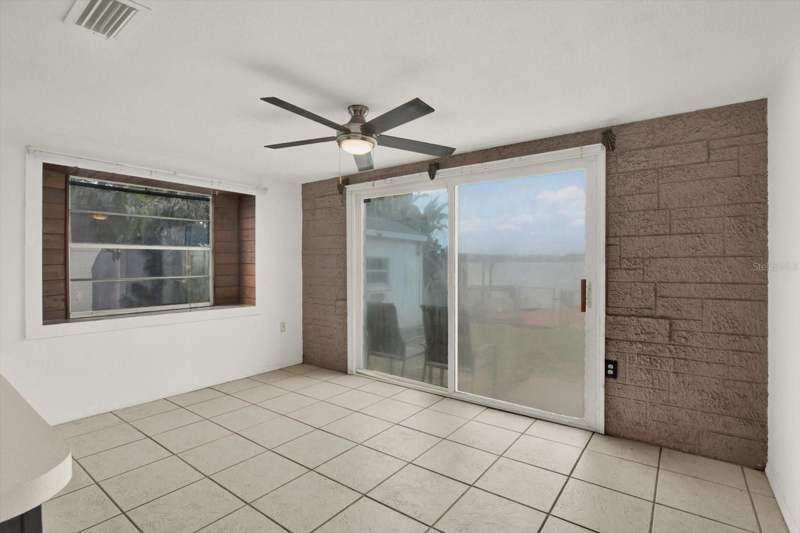 Dining area overlooking the lake