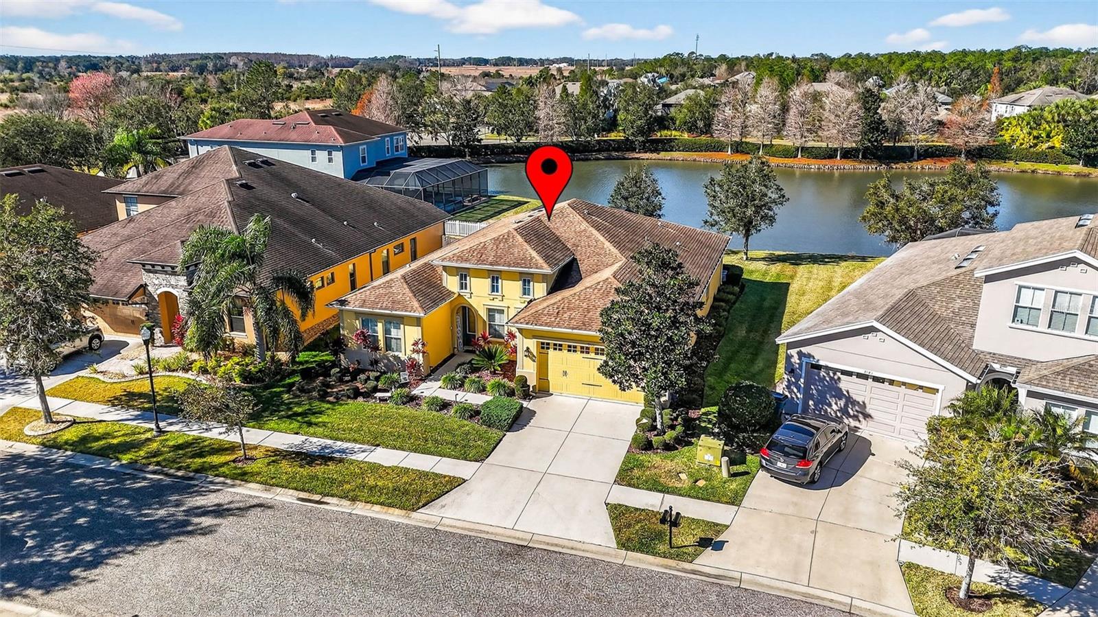 Stunning sunrises & sunsets with a park view front and a pond view back.