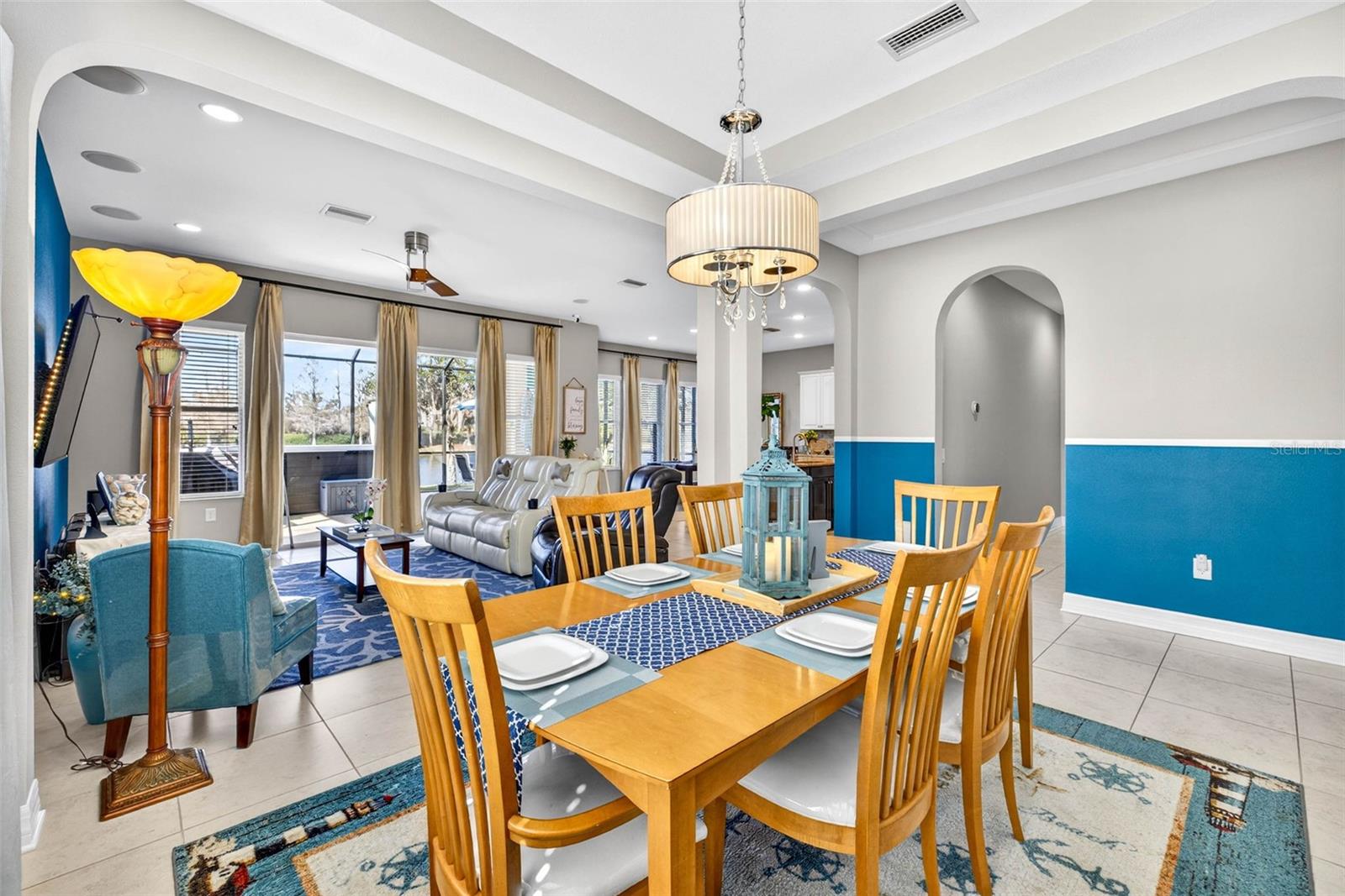 Looking out into the great room.