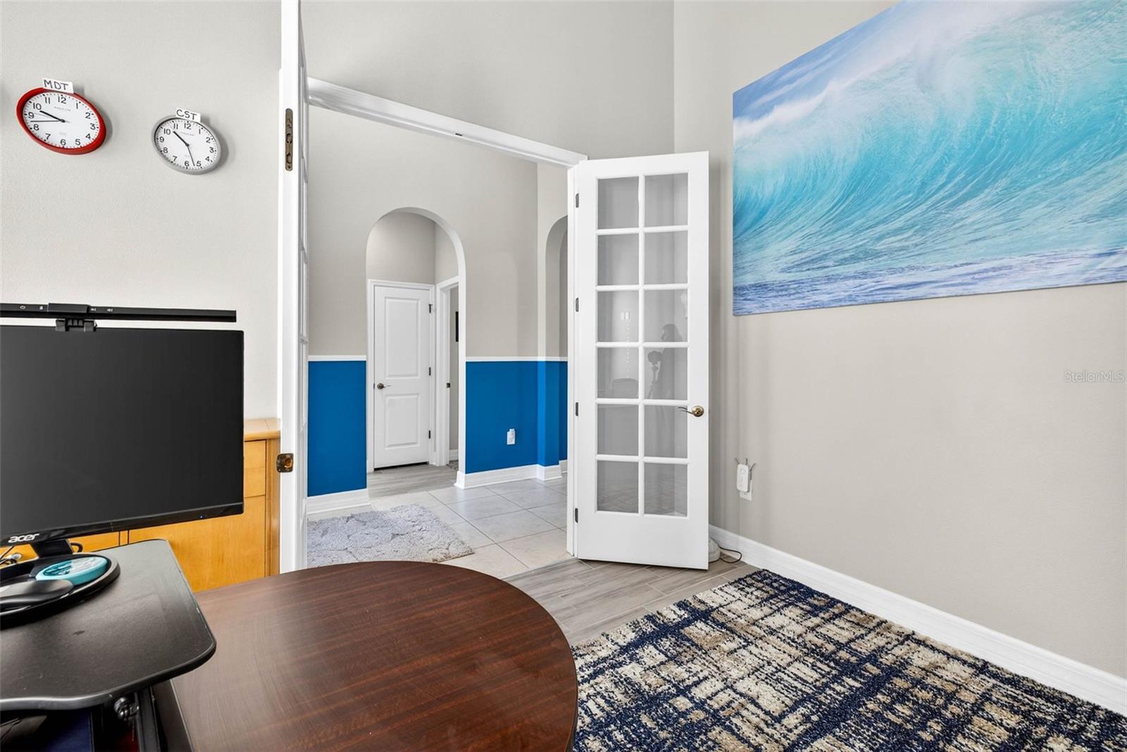 Separated space is great for work from home.