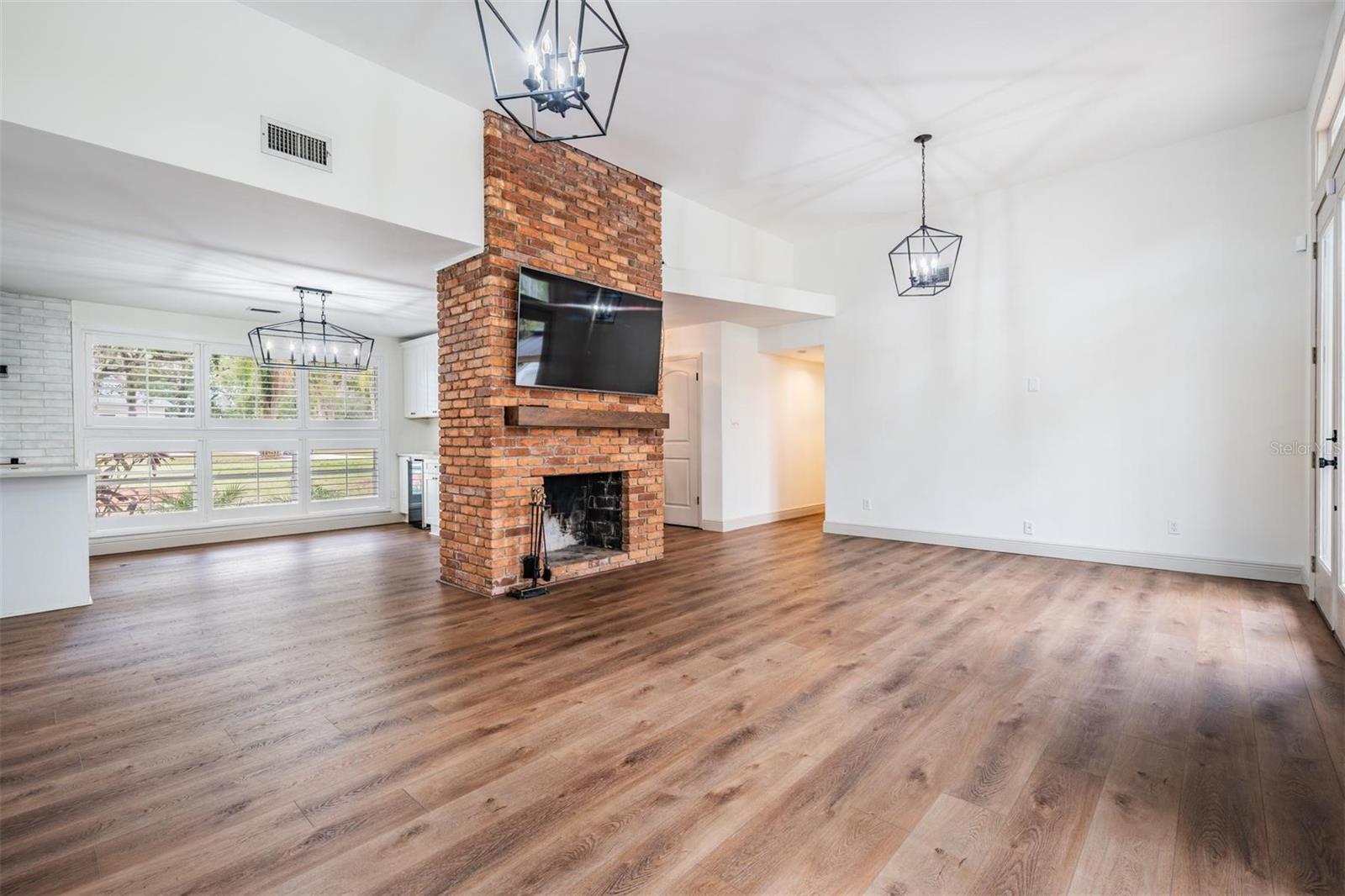 Living room with fireplace