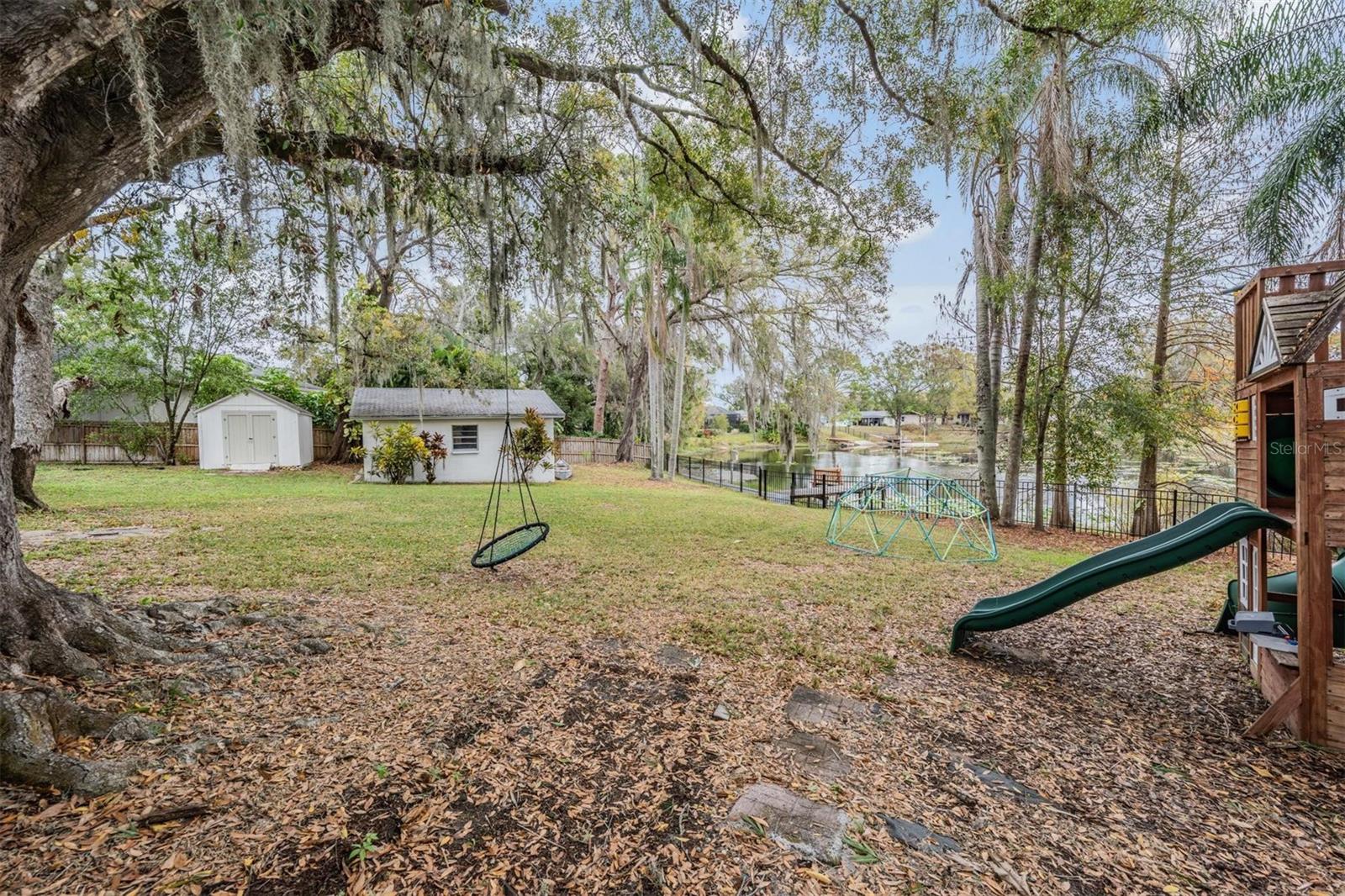 Playset and view of lake