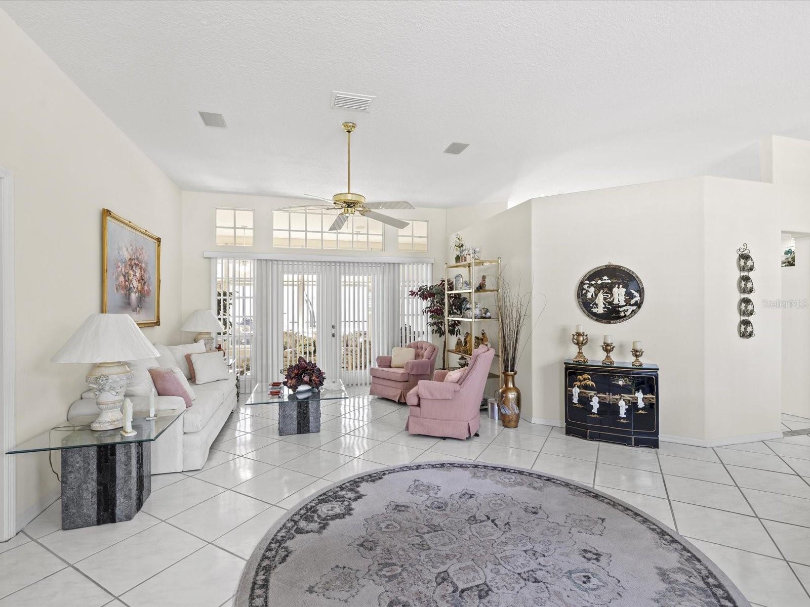 Doors open to the back patio