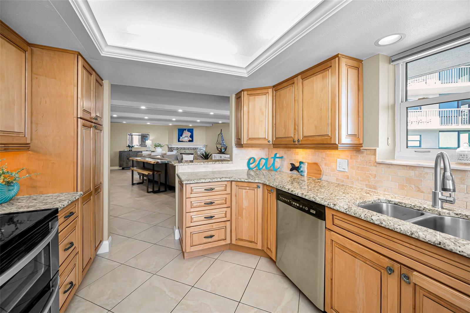 Kitchen that opens directly into the living room, creating an easy, integrated flow