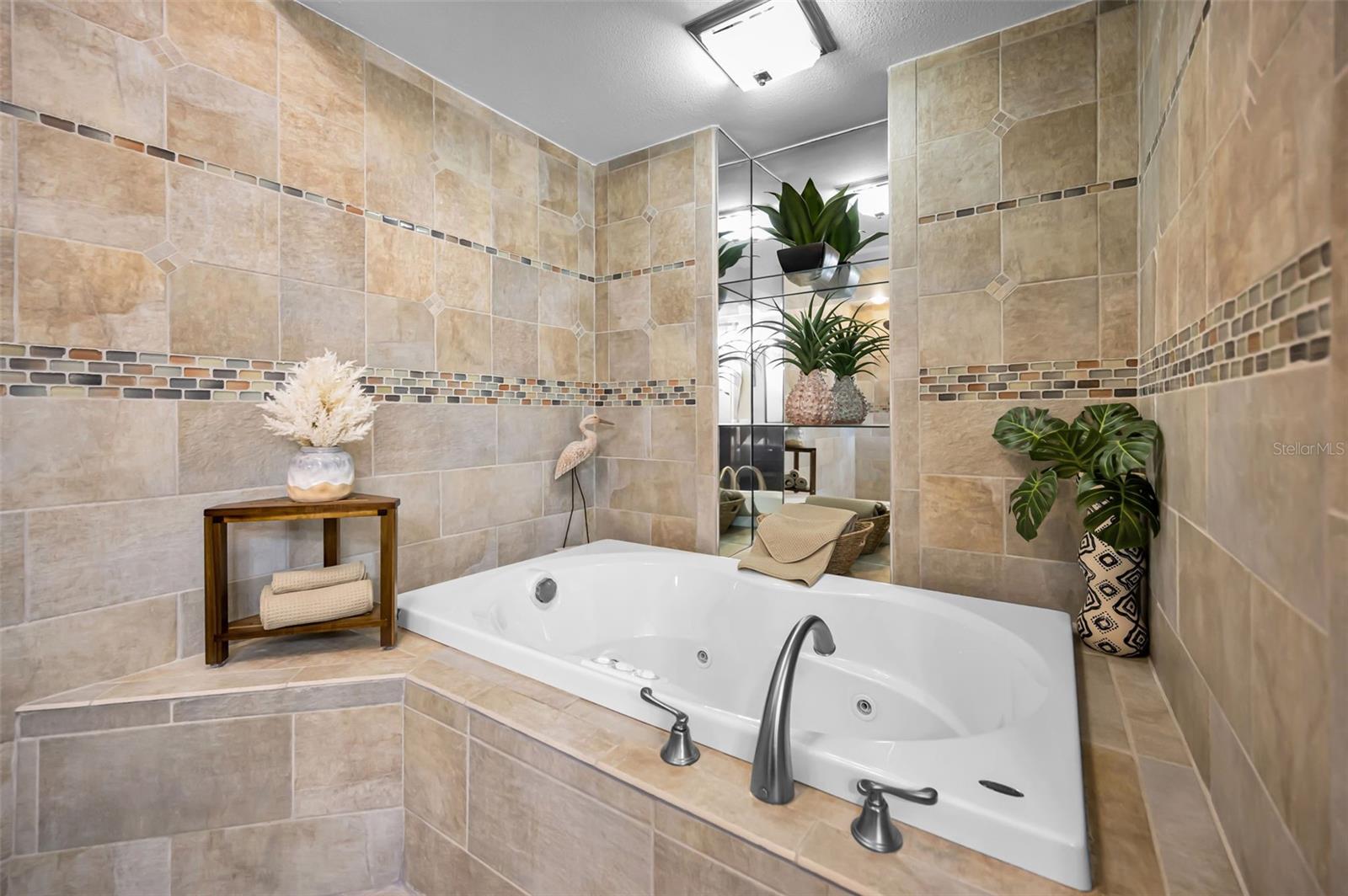 Customized, Tiled Jetted Tub off the shower