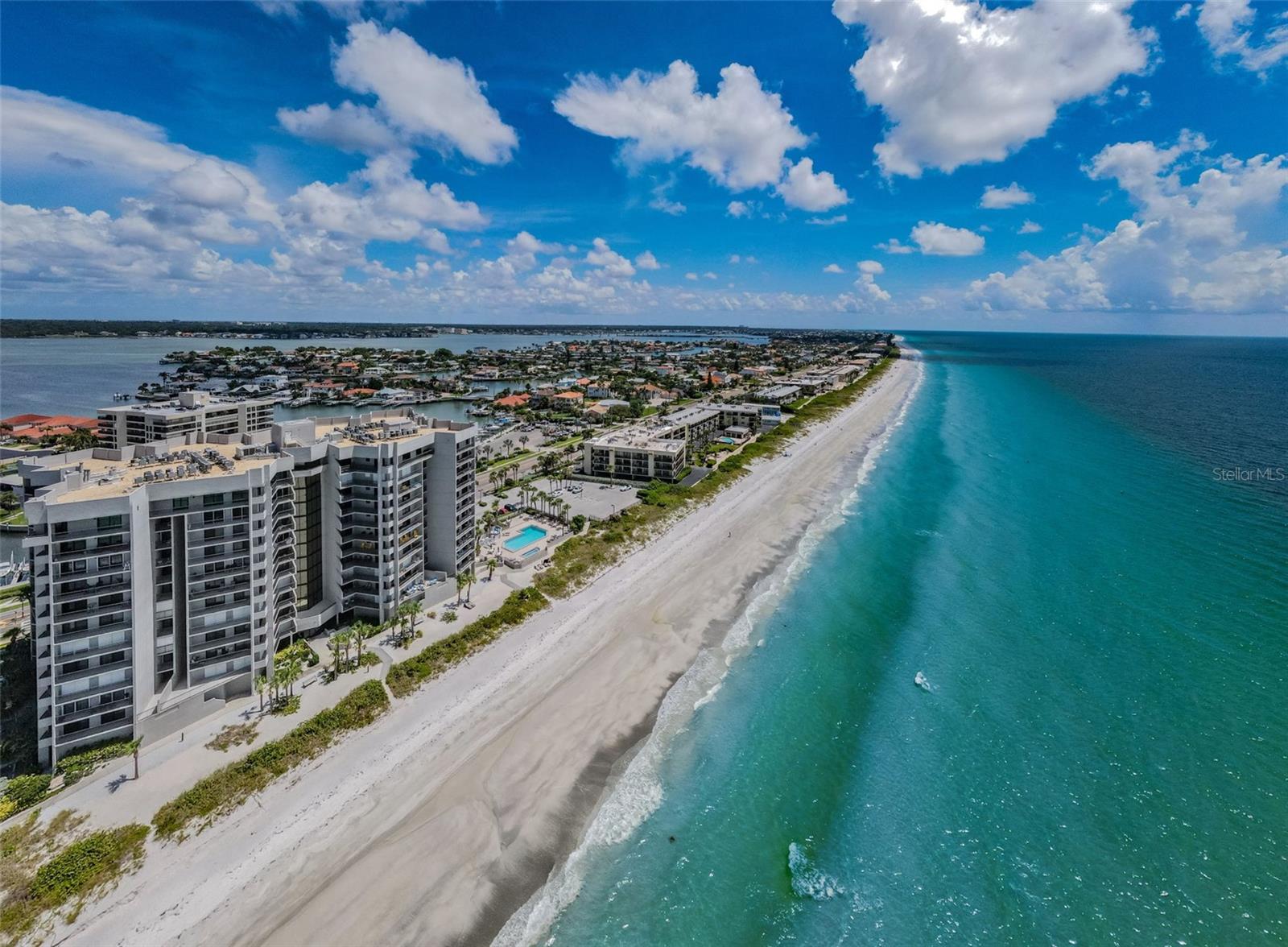 Gulf front shoreline looking south where the Gulf’s rhythm refreshes both body and soul