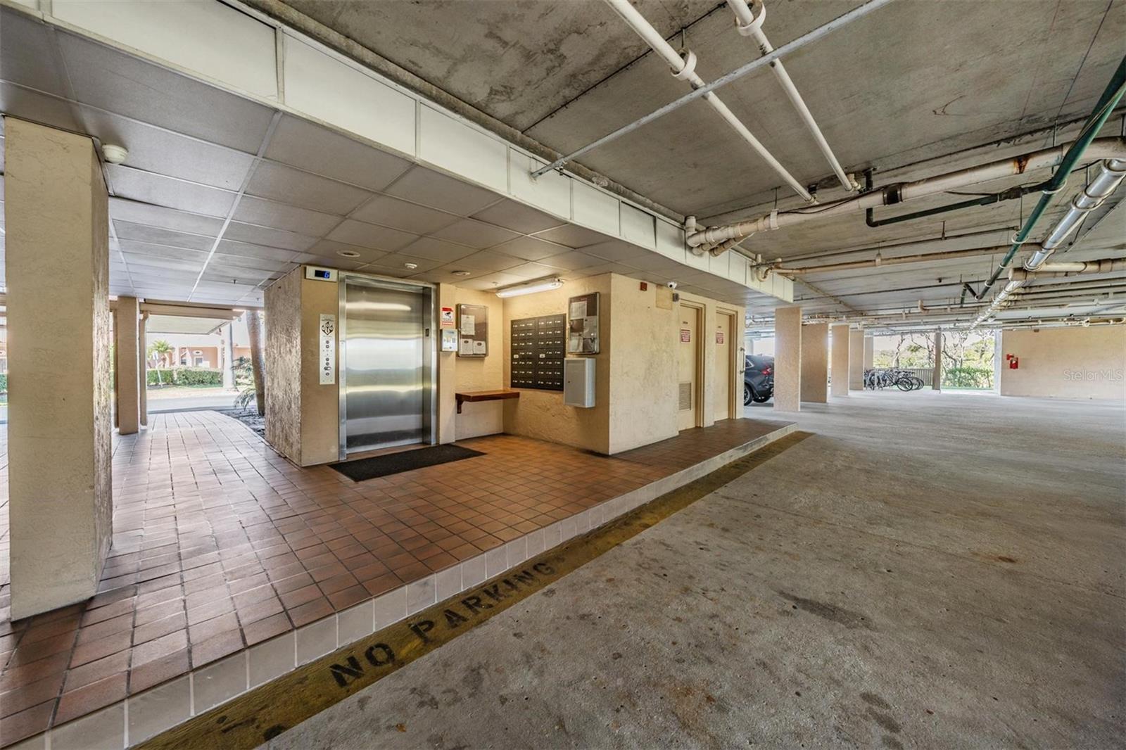 Under Bldg Parking With Security keyed elevator