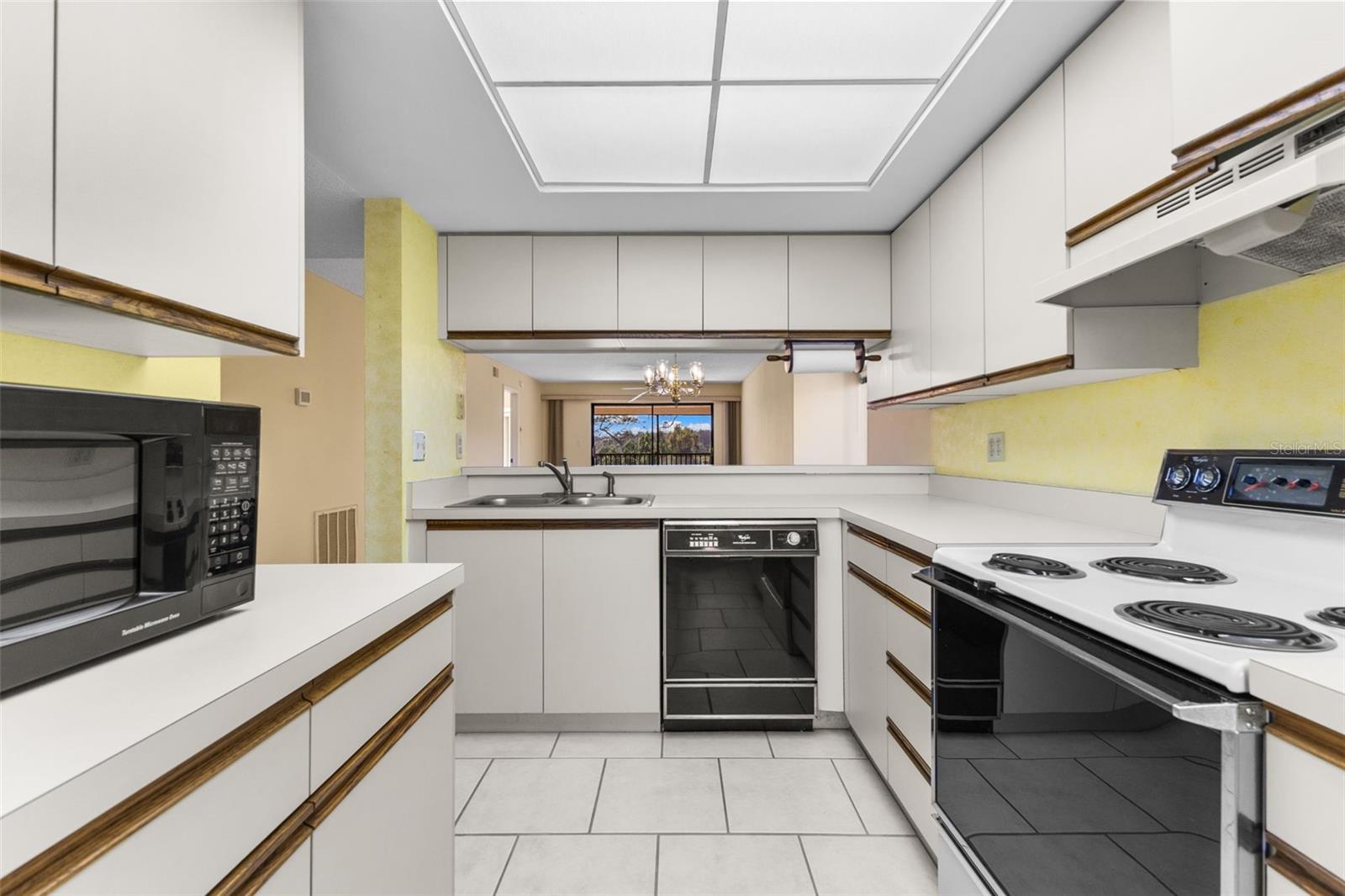 A light, bright kitchen with a view.