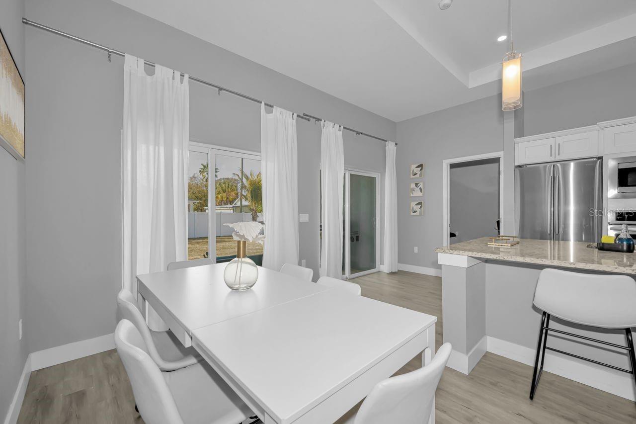 Dining room offers a great view of the backyard