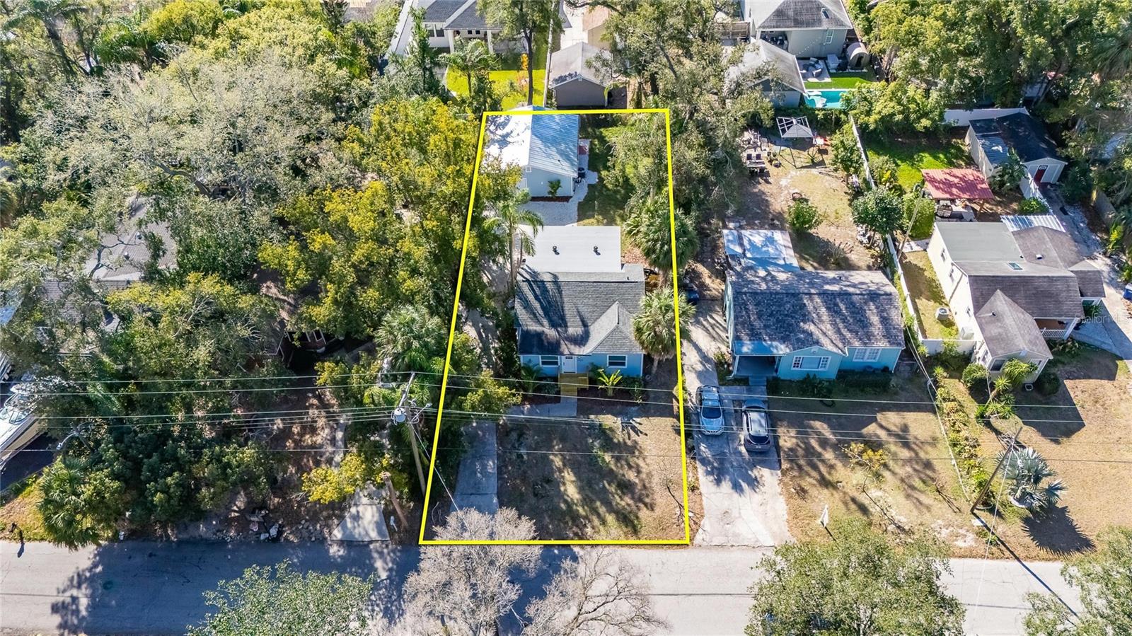 Aerial view of property showing Main Structure and ADU