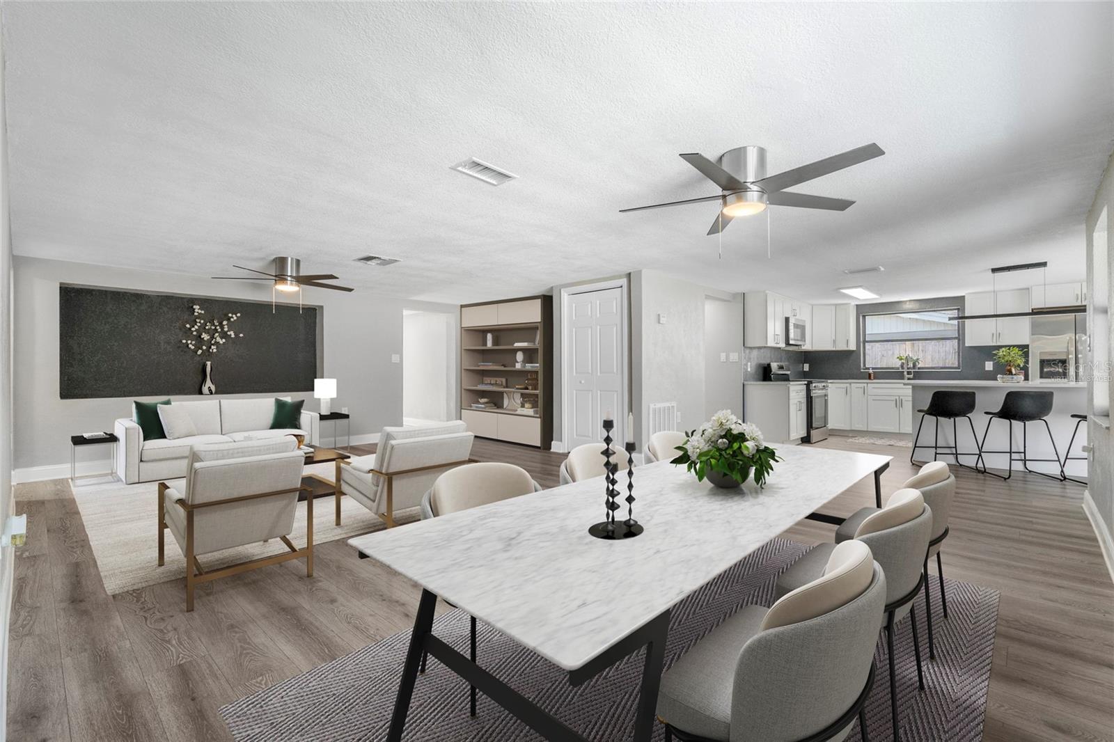 Open floor plan (virtually staged).