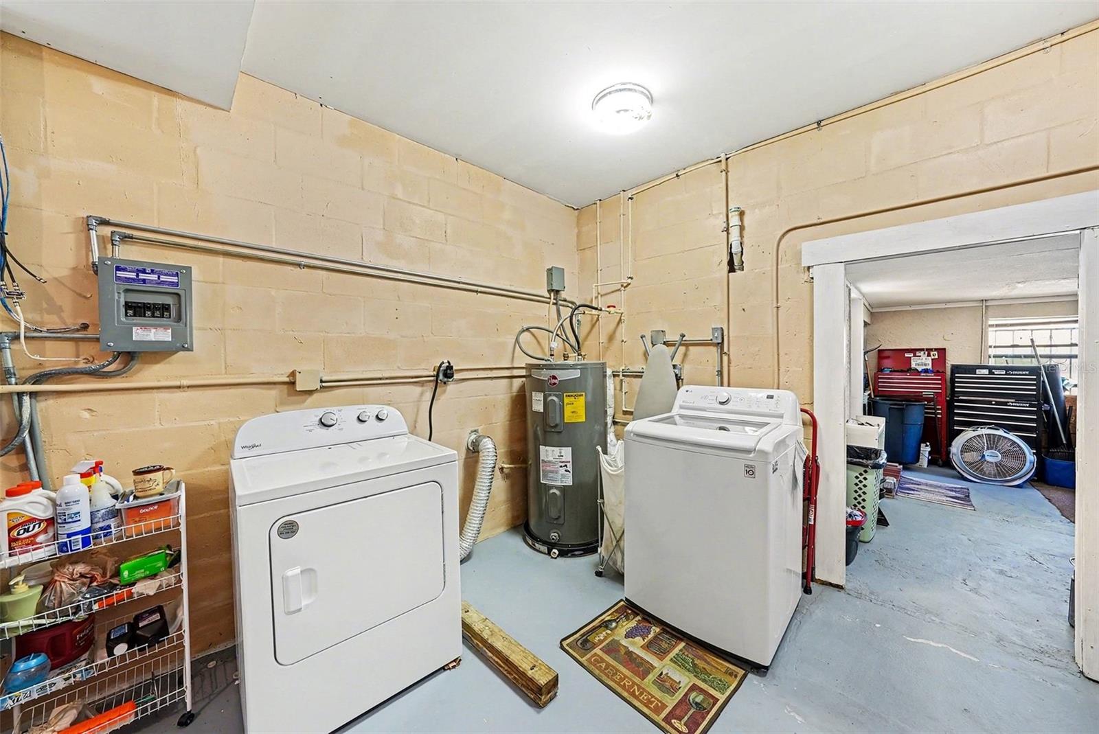 Washer and Dryer in Garage