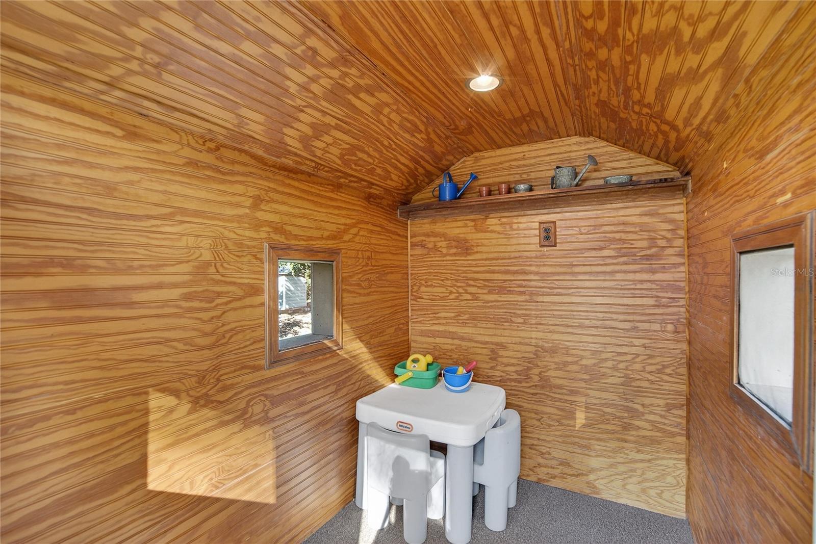 Fully insulated custom playhouse with electricity.