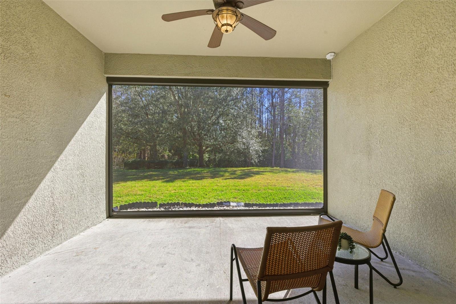 Exterior Rear Covered Porch-Remote Controlled Sunshade