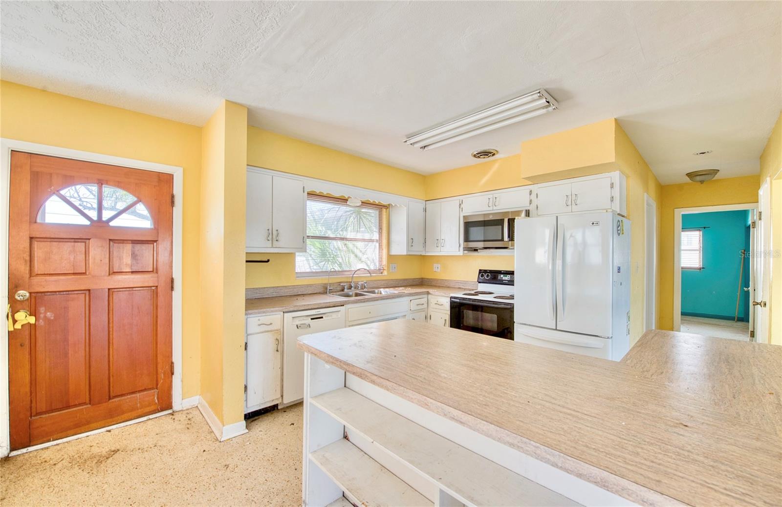 Front Door & kitchen