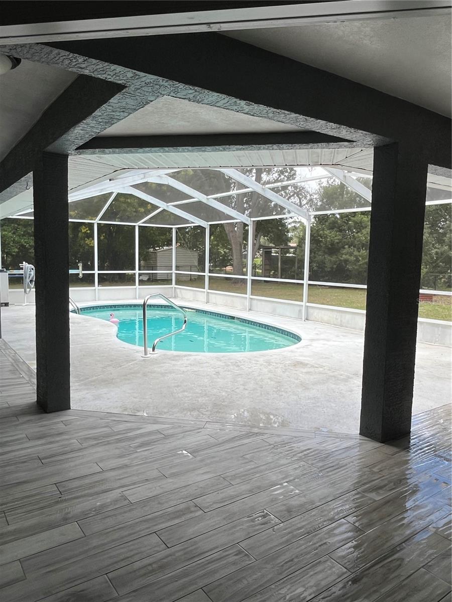 Pool view from family room doors