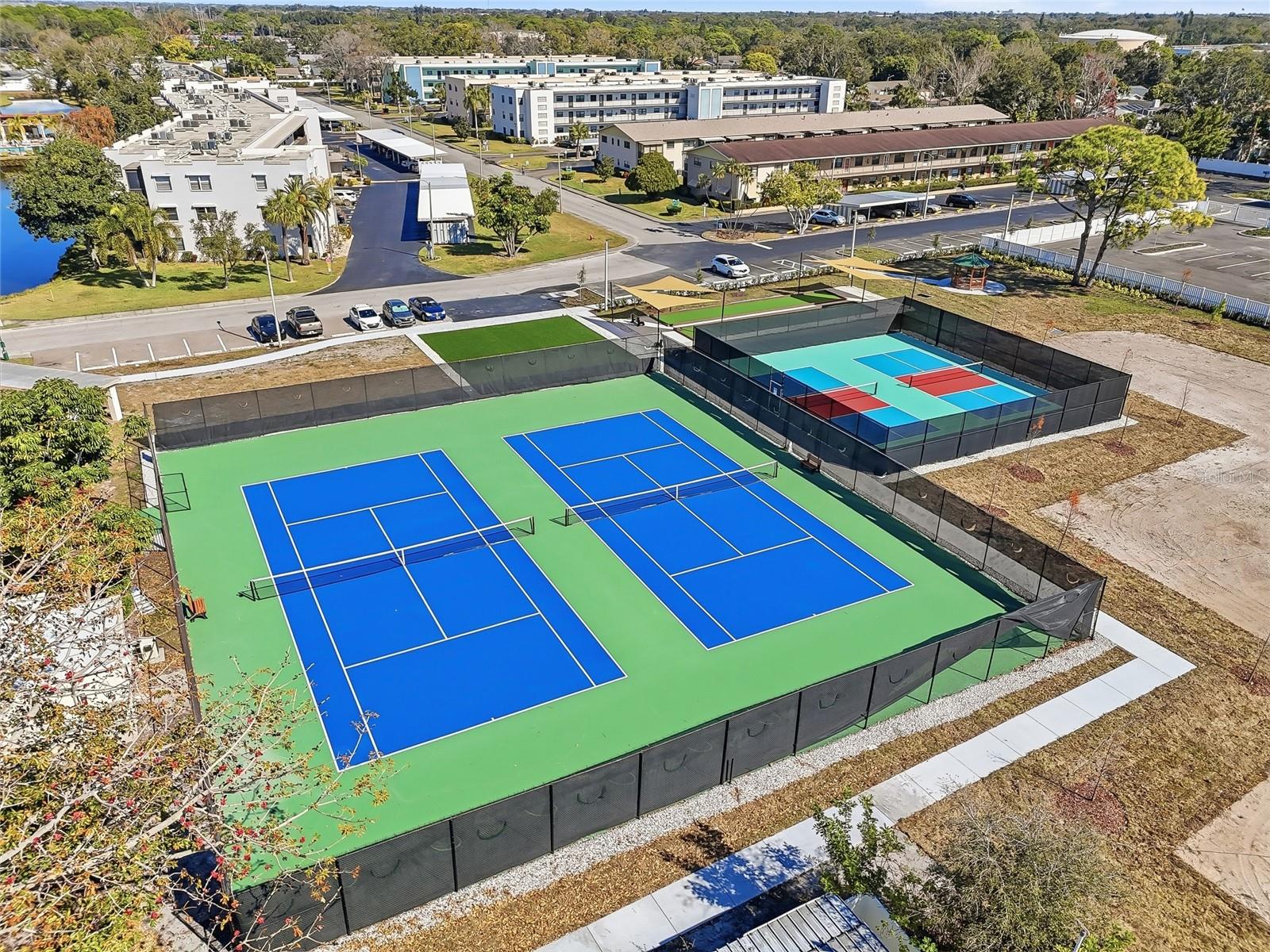 Just down the street from the condo, new tennis and pickleball courts.
