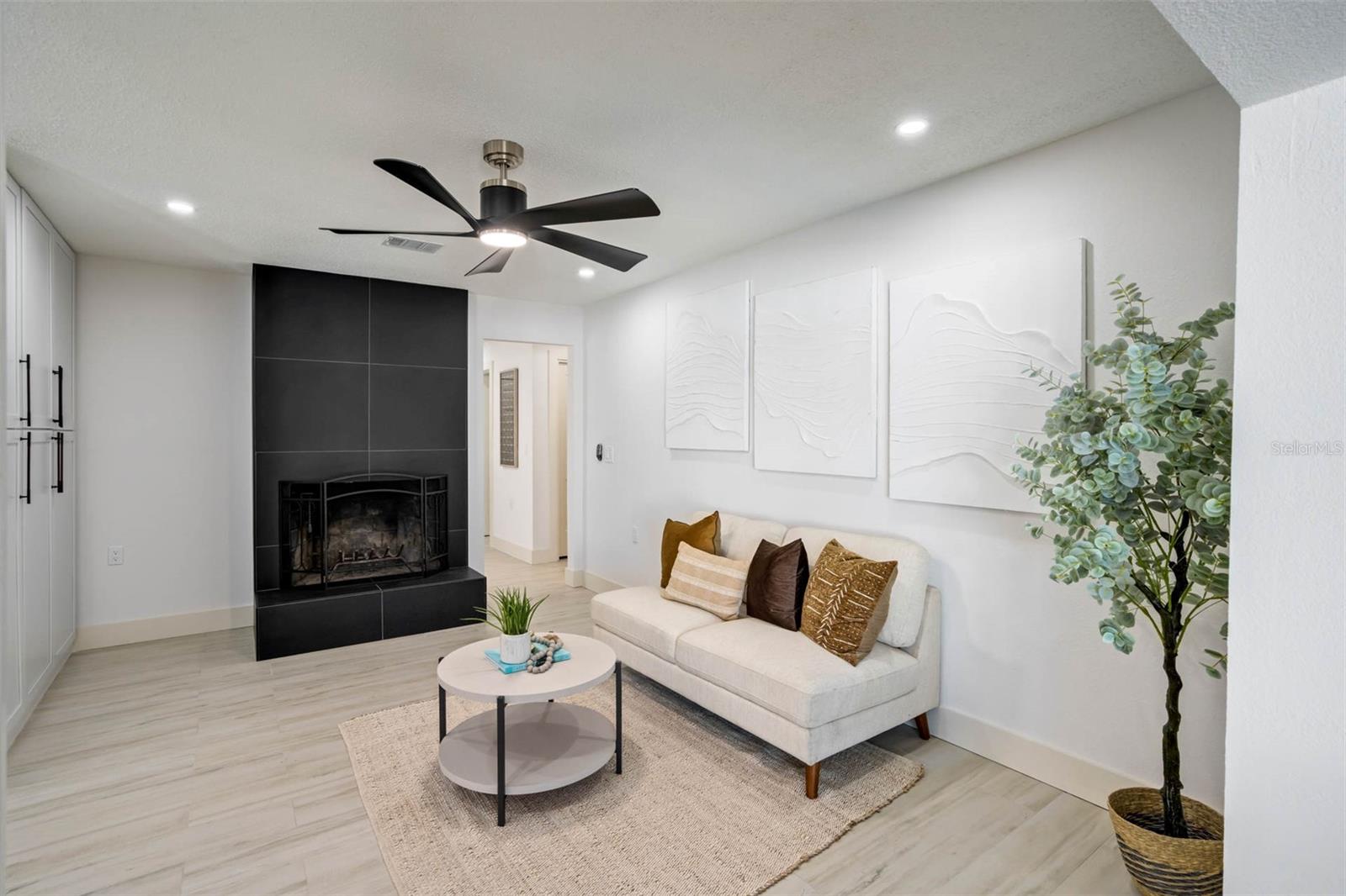 Wood Burning Fireplace Sitting Room