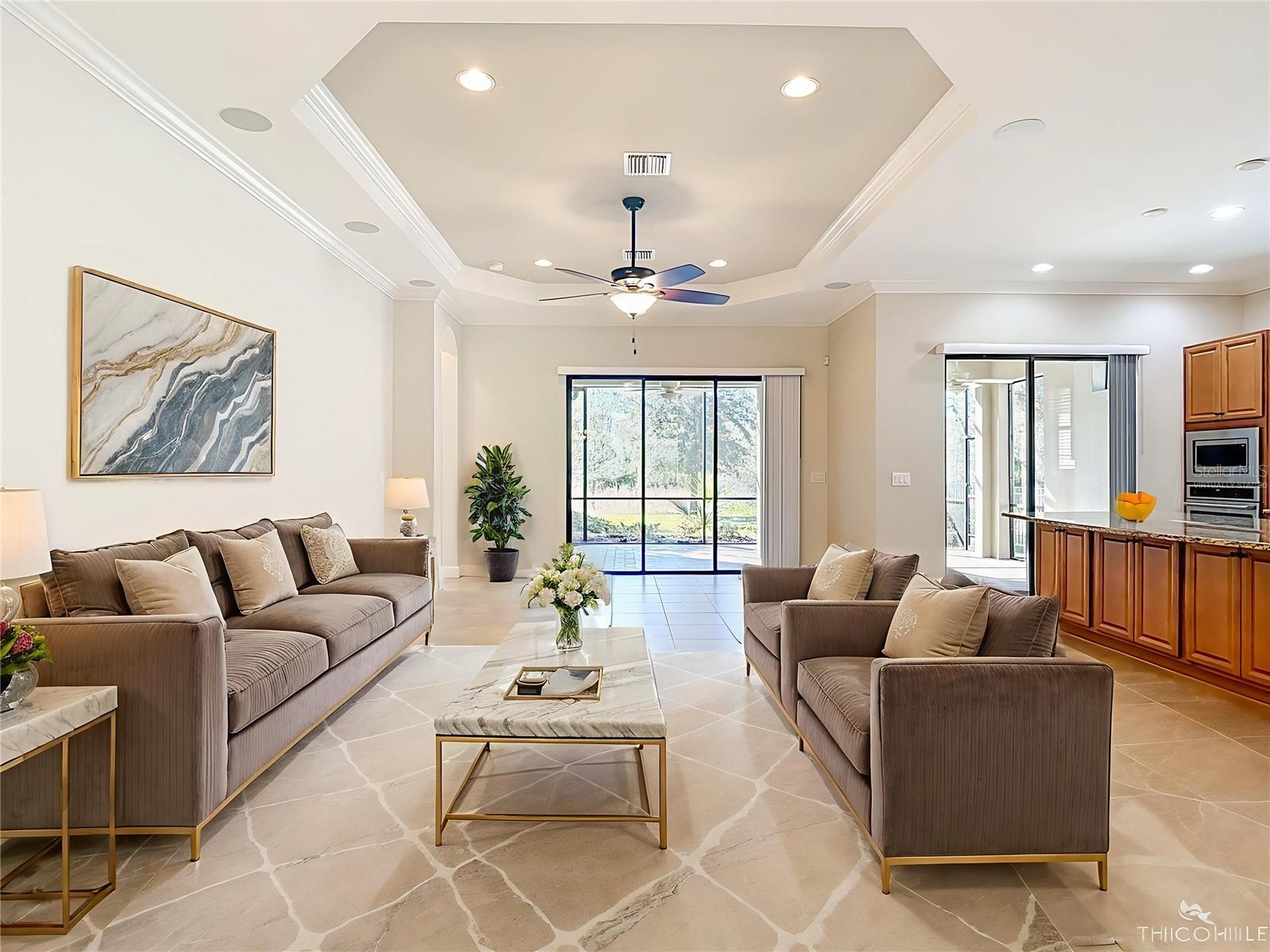 Virtually staged living room