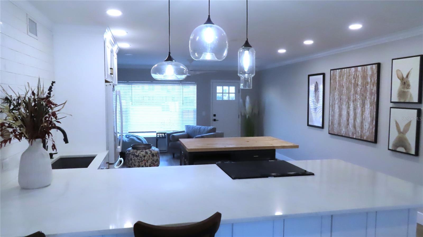 Kitchen with Beautiful Quartz Counter Tops