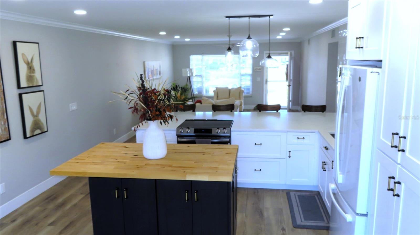 Custom Built Wood Island Cabinetry