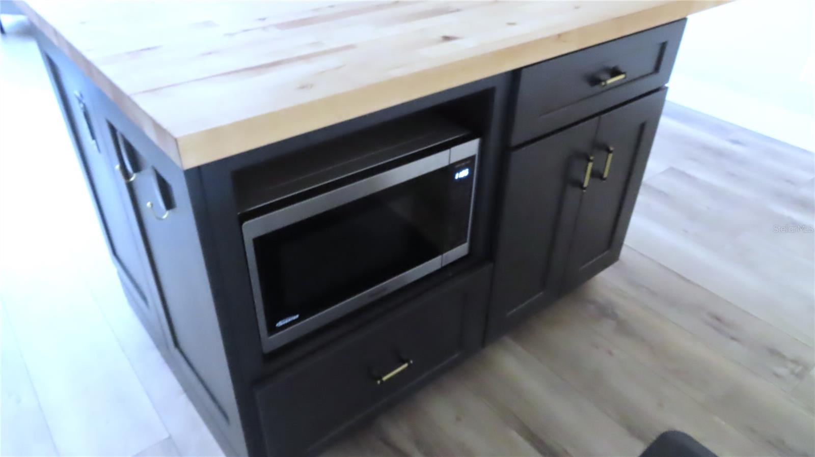 Center Island houses the Microwave